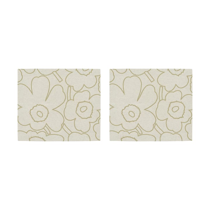 Piirto Unikko bordstablett 35x40 cm 2-pack, Linen-gold Marimekko