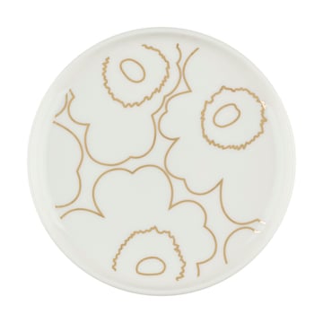 Marimekko Piirto Unikko Oiva tallrik Ø13,5 cm White-gold