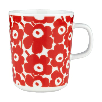 Marimekko Pikkuinen Unikko mugg 25 cl White-red