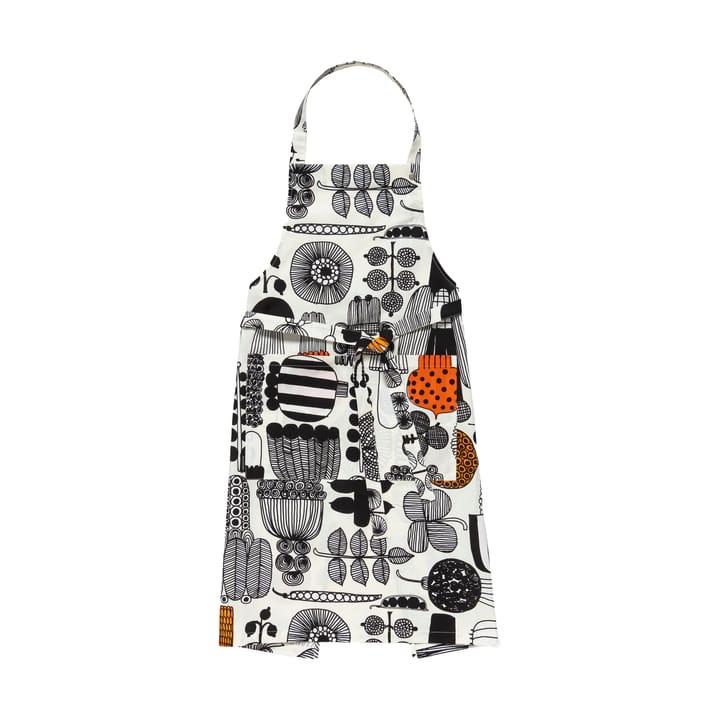 Puutarhurin parhaat förkläde, White-black-orange Marimekko