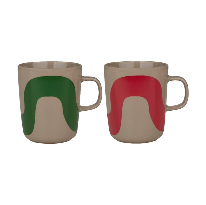 Seireeni mugg 25 cl 2-pack - Terra-green-red - Marimekko