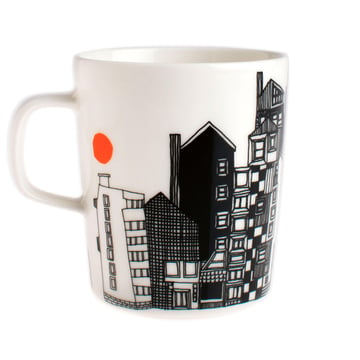 Marimekko Siirtolapuutarha mugg 2,5 dl svart-orange