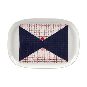 Marimekko Tomina serveringsfat 25,5×36 cm White-dark blue