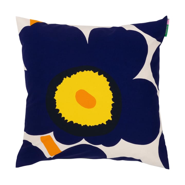 Unikko 60-årsjubileum kuddfodral 50x50 cm, Cotton-d. blue-yellow-orange Marimekko