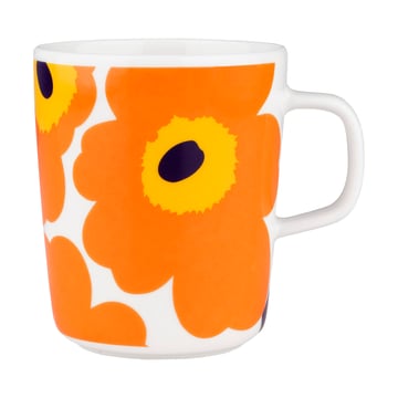 Marimekko Unikko 60-årsjubileum mugg 25 cl White-orange-yellow