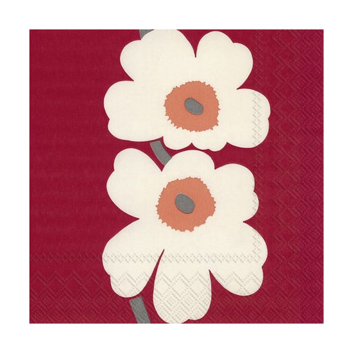 Unikko 60-årsjubileum servett 33x33 cm 20-pack - Red - Marimekko