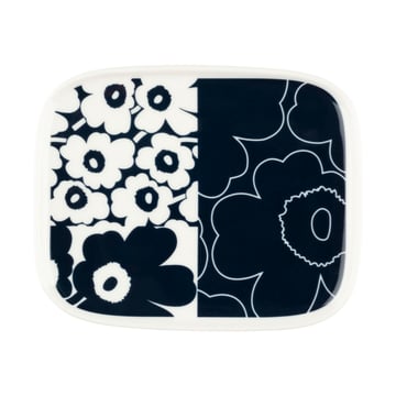 Marimekko Unikko kollaasi bricka 12×15 cm White-dark blue