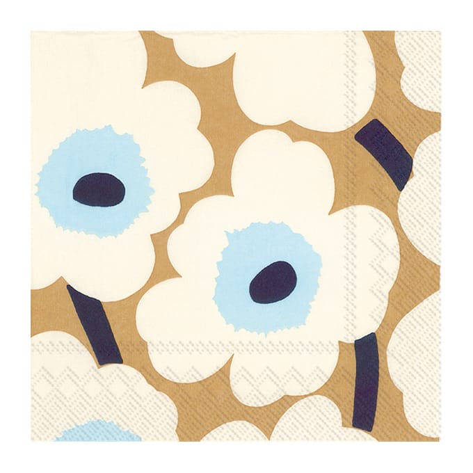 Unikko servett 33x33 cm 20-pack, Cream gold Marimekko