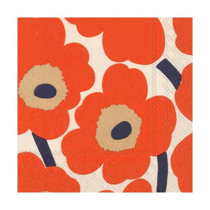 Unikko servett 33x33 cm 20-pack, Cream-red Marimekko