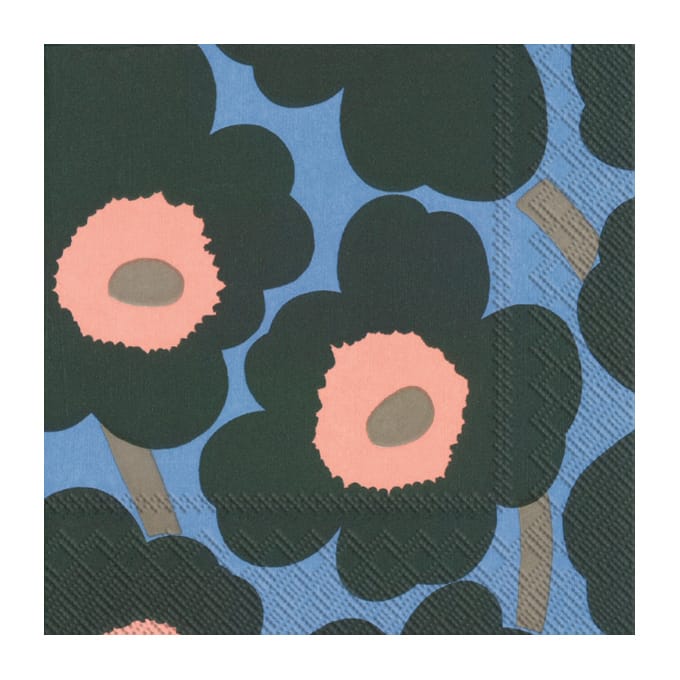 Unikko servett 33x33 cm 20-pack, Grön-blå Marimekko