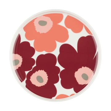 Marimekko Unikko tallrik Ø20 cm White-dark cherry-salmon red