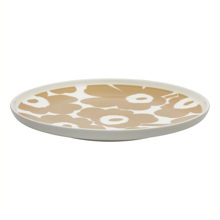 Unikko tallrik beige-vit, Ø25 cm Marimekko