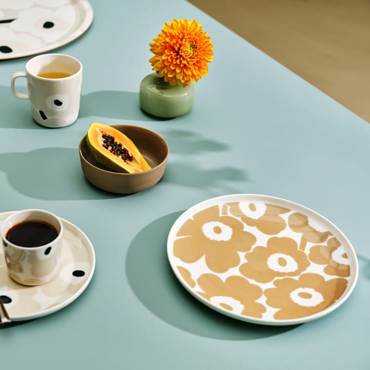 Unikko tallrik beige-vit, Ø25 cm Marimekko