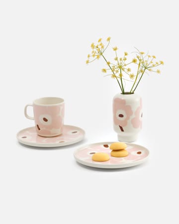 Unikko vas 14 cm - White-light pink-chestnut - Marimekko