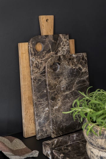 Marble serveringsbricka medium 20x30 cm - Brown - Mette Ditmer