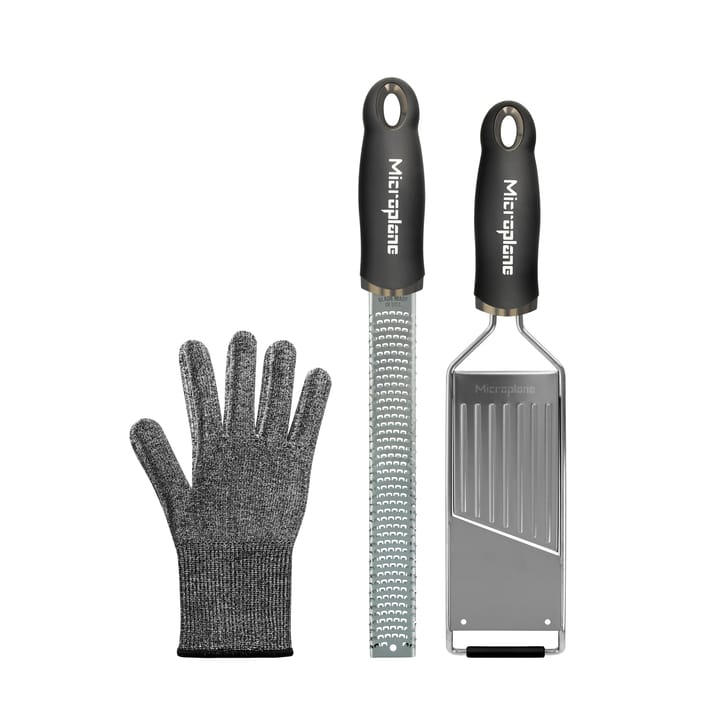 Gourmet rivjärnsset med skyddshandske 3 delar - Stainless Steel - Microplane