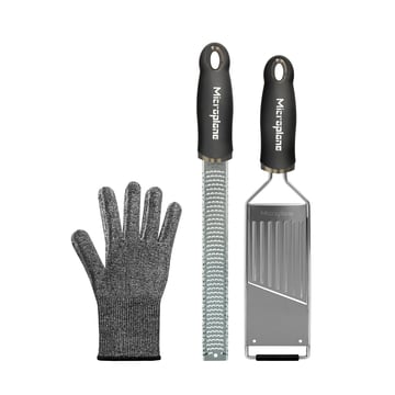 Microplane Gourmet rivjärnsset med skyddshandske 3 delar Stainless Steel