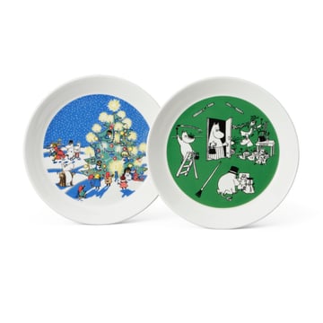 Moomin Arabia Teckning & Jul Mumintallrik 2 delar Ø19 cm