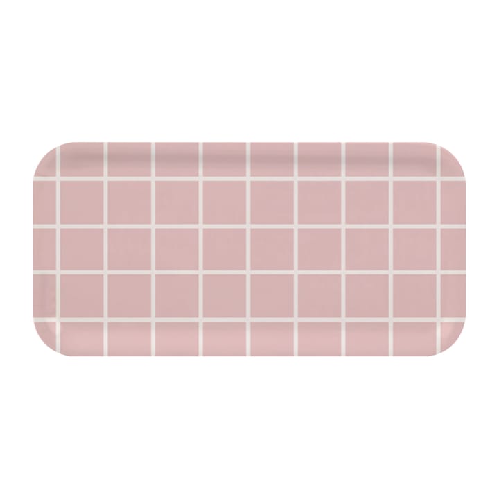 Checks & Stripes bricka 13x27 cm, Rosa-vit Muurla