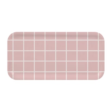 Muurla Checks & Stripes bricka 13×27 cm Rosa-vit