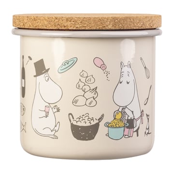 Muurla Moomin emaljburk med korklock 1,3 l Bon Appétit