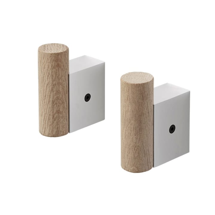 Attach klädhängare 2-pack, Oak-Aluminum Muuto