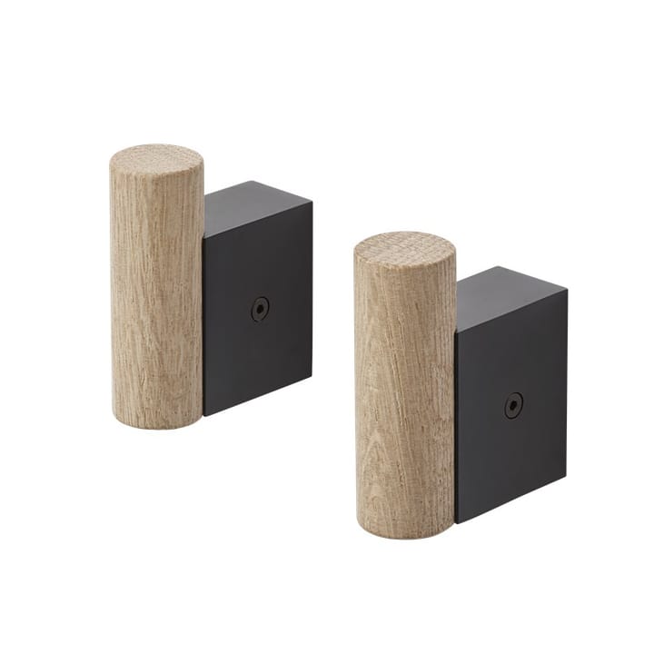 Attach klädhängare 2-pack, Oak-Black Muuto