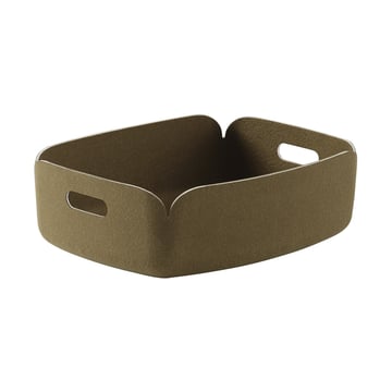 Muuto Restore tray förvaringskorg låg Brown Green