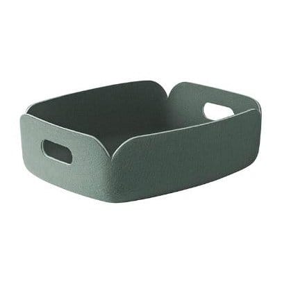 Restore tray förvaringskorg låg, Dusty green (blekgrön) Muuto