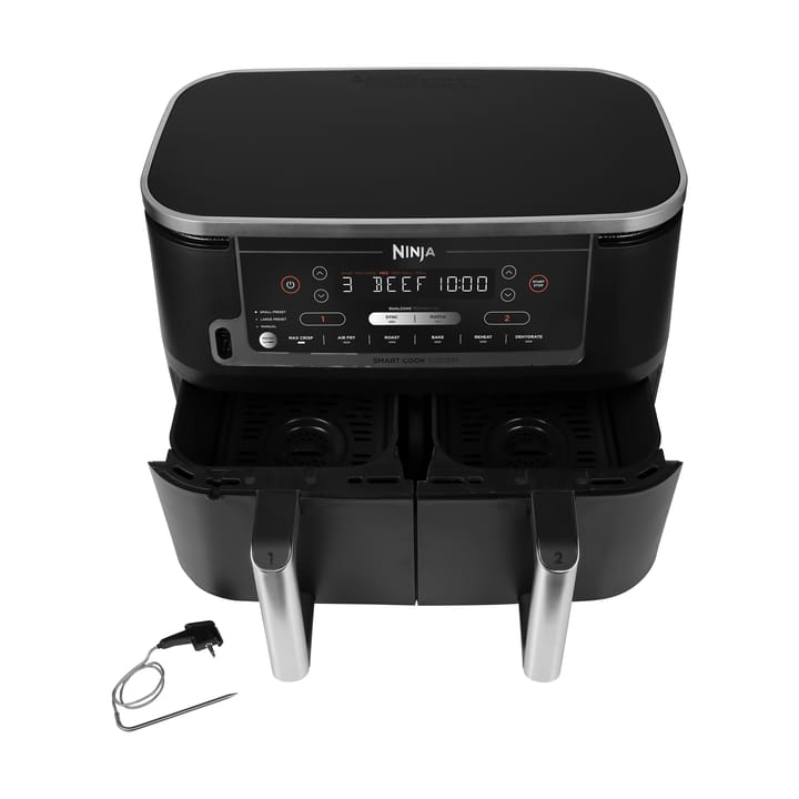 Ninja Foodi Max AF451 Airfryer Dual Zone m termometer 9,5 L, Svart Ninja