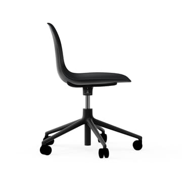 Form chair swivel 5W kontorsstol - svart, svart aluminium, hjul - Normann Copenhagen