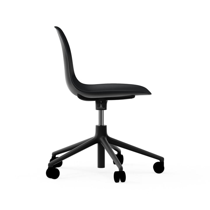 Form chair swivel 5W kontorsstol, svart, svart aluminium, hjul Normann Copenhagen