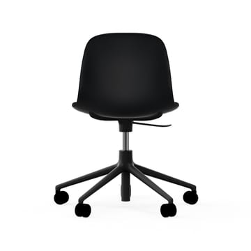 Form chair swivel 5W kontorsstol - svart, svart aluminium, hjul - Normann Copenhagen