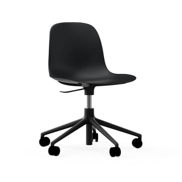 Form chair swivel 5W kontorsstol - svart, svart aluminium, hjul - Normann Copenhagen