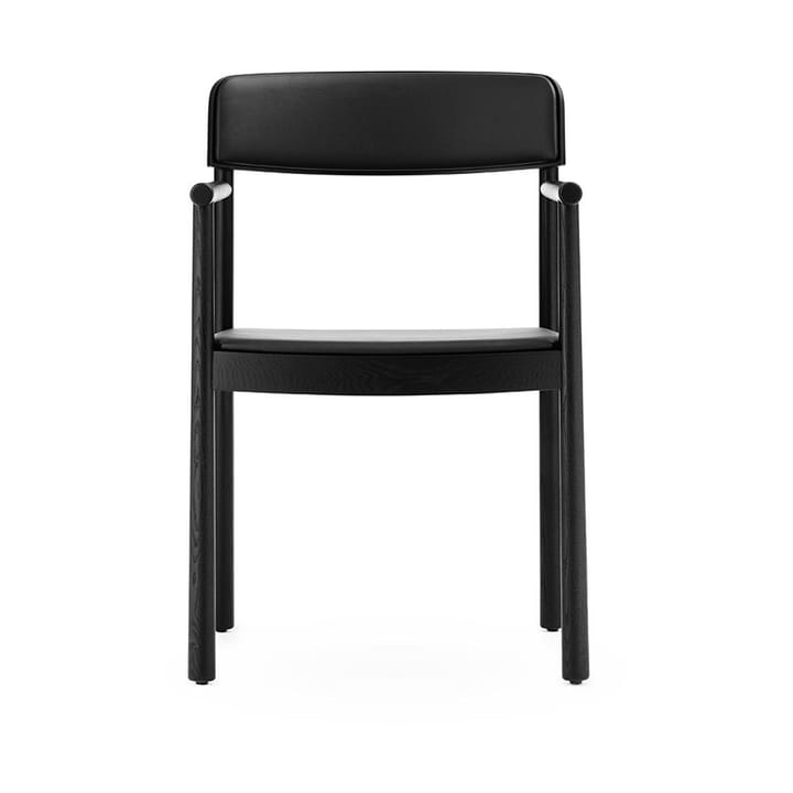 Timb karmstol med dyna, Black/ Ultra Leather - Black Normann Copenhagen