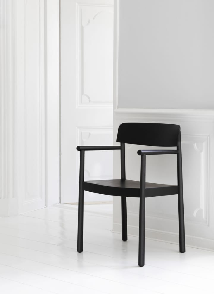 Timb karmstol med dyna, Black/ Ultra Leather - Black Normann Copenhagen