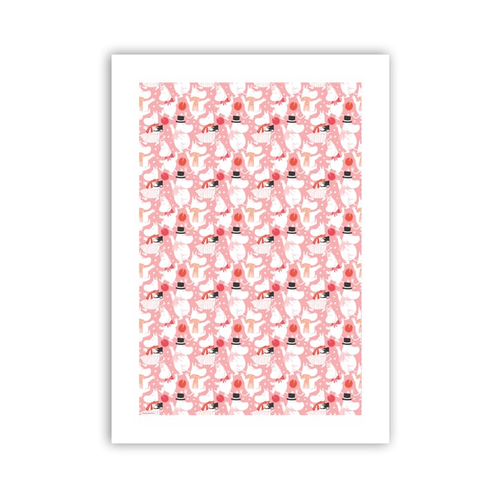 Moomin celebration kökshandduk 70x50 cm, Vit-rosa Opto Design