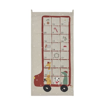 OYOY Buss adventskalender 52×104 cm Clay-red