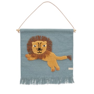 OYOY Jumping Lion väggdekoration 52×55 cm Blå