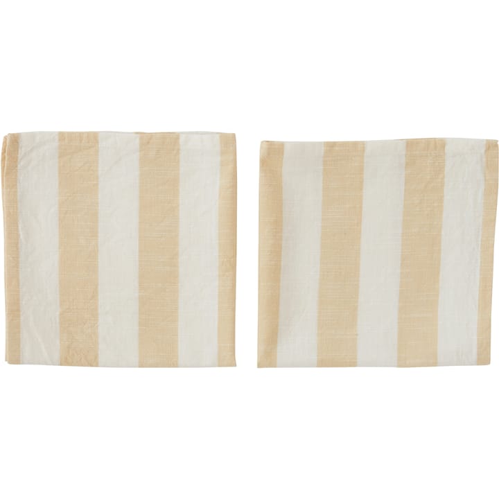 Striped servett 45x45 cm 2-pack, Vanilla OYOY