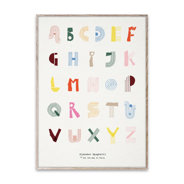 Alphabet Spaghetti ENG Multi-colour poster, 50x70 cm Paper Collective