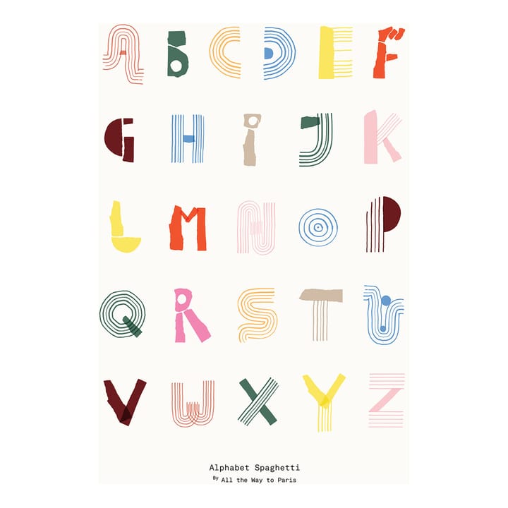 Alphabet Spaghetti ENG Multi-colour poster, 50x70 cm Paper Collective