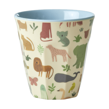 RICE Rice melaminkopp medium Sweet Jungle Print-Soft blue