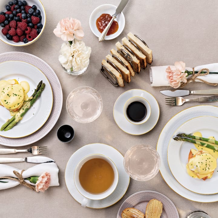 Swedish Grace Gala kaffekopp med fat, Vit Rörstrand