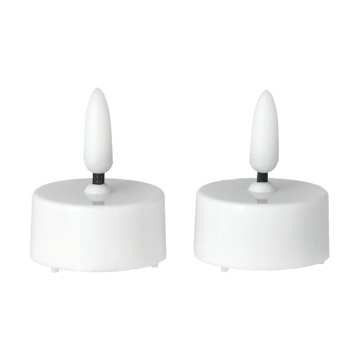 Scandi Essentials Bright värmeljus LED Ø3,8 cm 2-pack White