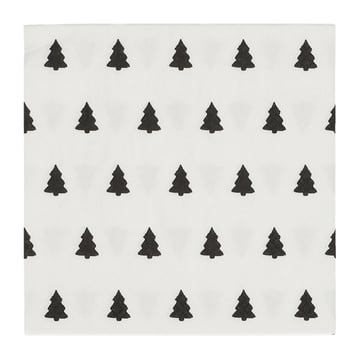 Scandi Essentials Linen trees servett 33×33 cm 20-pack Black-white