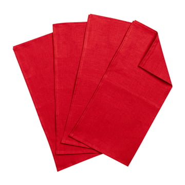 Scandi Living Clean linneservetter 45×45 cm 4-pack Red