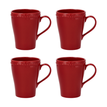 Scandi Living Dots mugg 35 cl 4-pack Röd