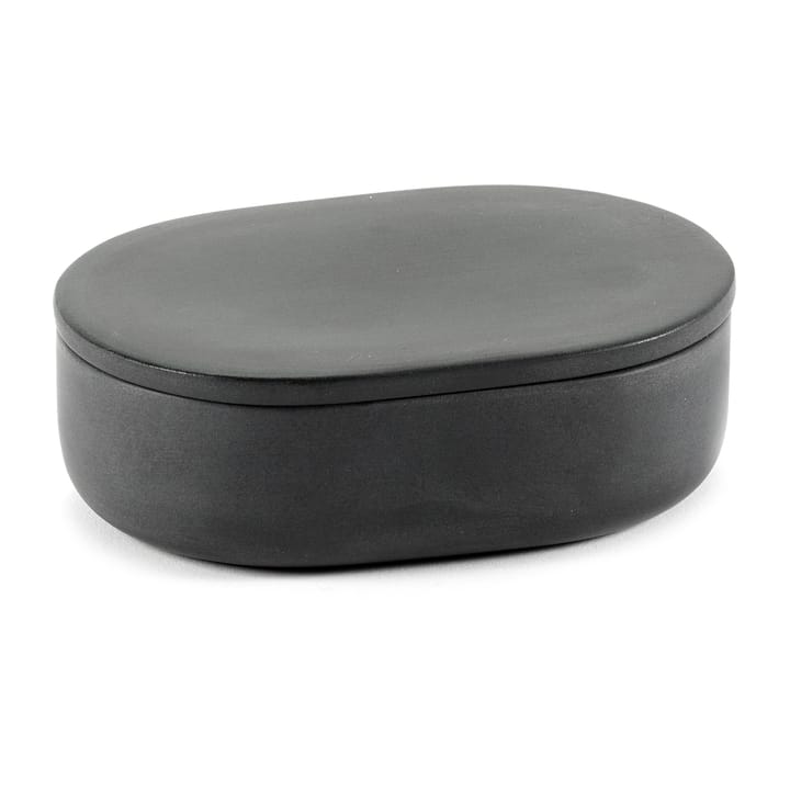 Cose förvaringsburk oval med lock S 3,3x10,2 cm, Dark Grey Serax