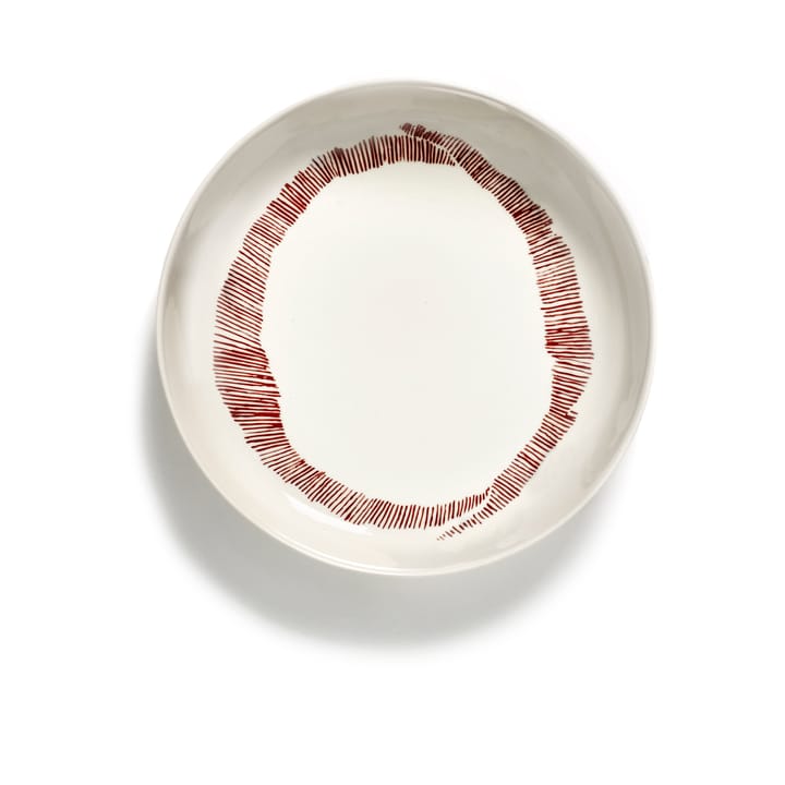 Ottolenghi Feast djup tallrik Ø22 cm 2-pack, White stripes-red Serax